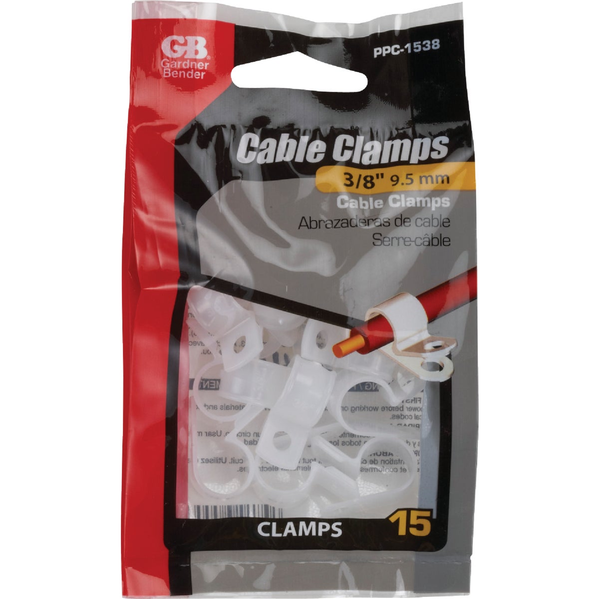 Do it 3/8 In. Plastic -60 to 340 Deg F Cable Clamp (15-Pack)