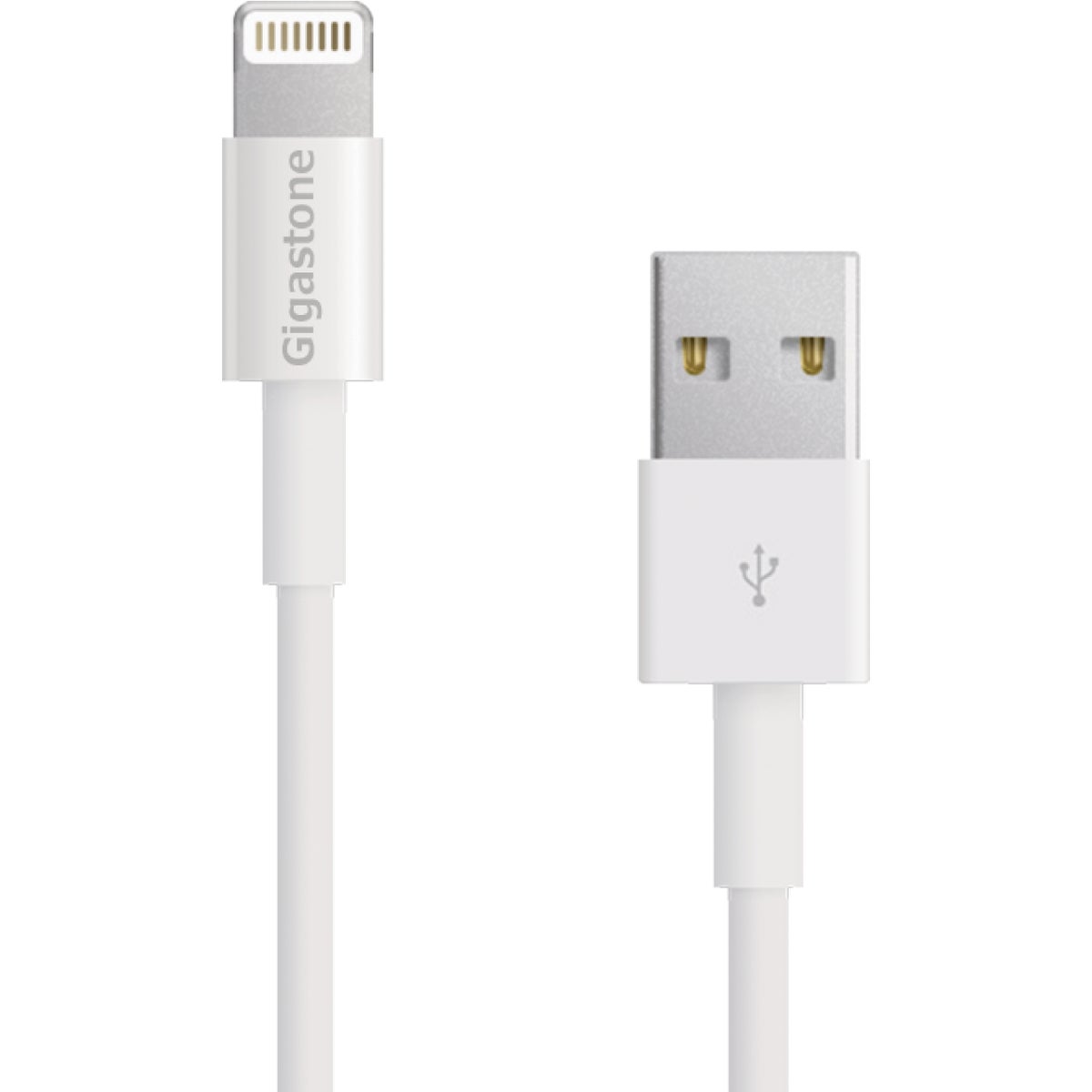 Gigastone 3 Ft. White USB-A to Lightning Charging & Sync Cable (2-Pack)