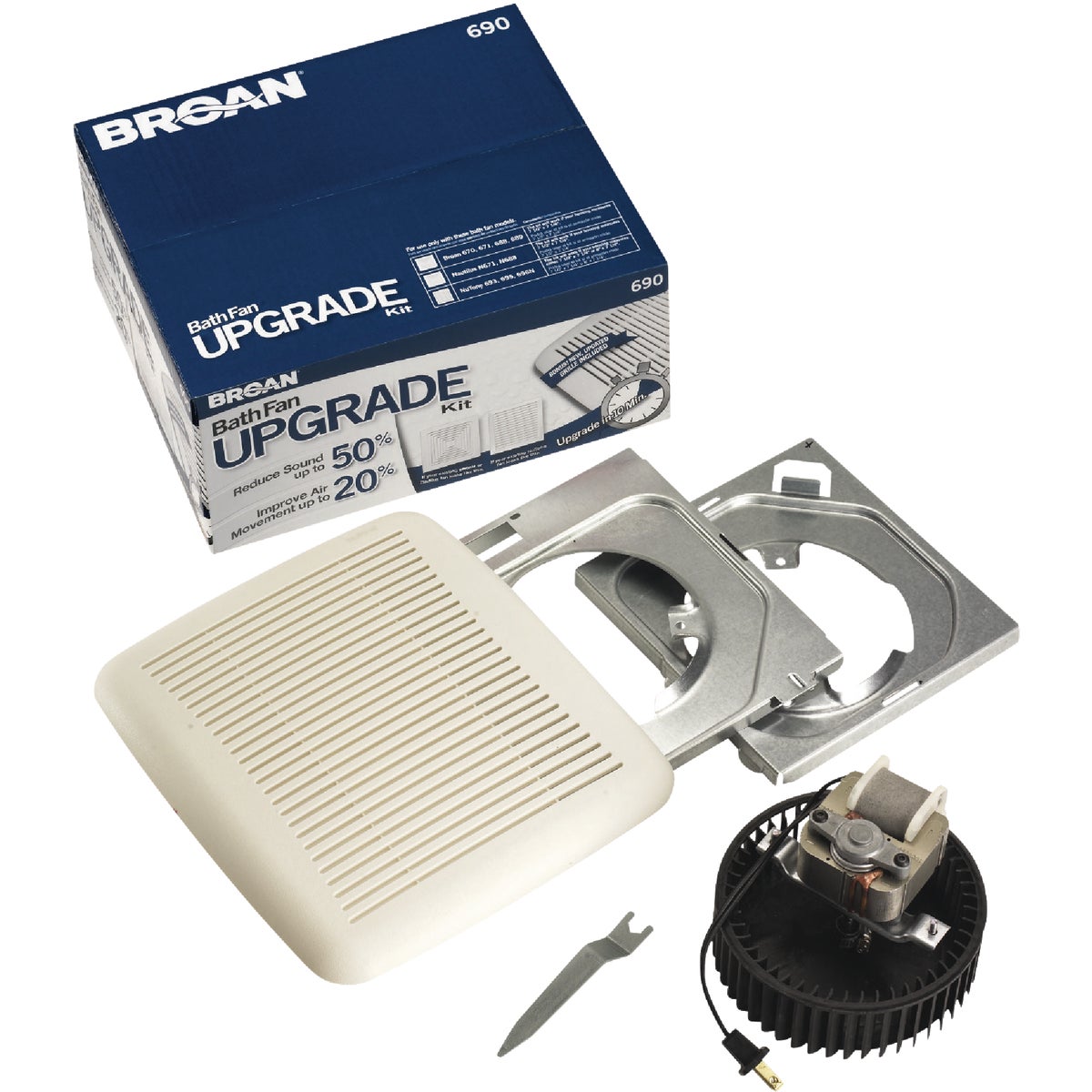 Broan 60 CFM 3.0 Sones 120V Bath Exhaust Fan Upgrade Kit