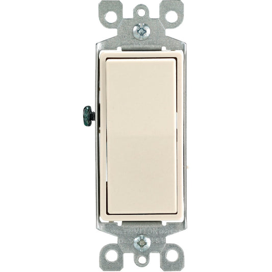 Leviton Decora Residential Grade 15 Amp Rocker Single Pole Switch, Light Almond