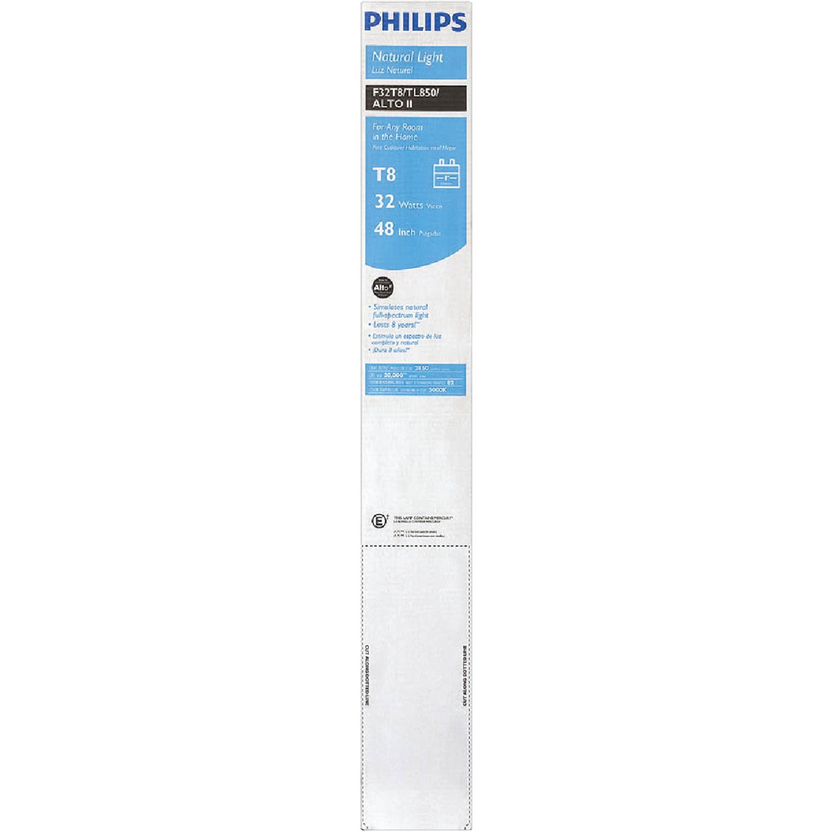 Philips ALTO 32W 48 In. Daylight T8 Medium Bi-Pin Fluorescent Tube Light Bulb (2-Pack)