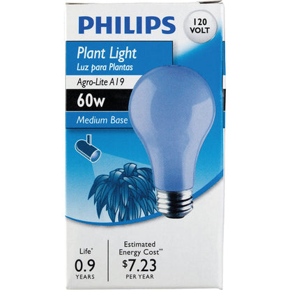 Philips 60W Agro Medium A19 Incandescent Plant Light Bulb
