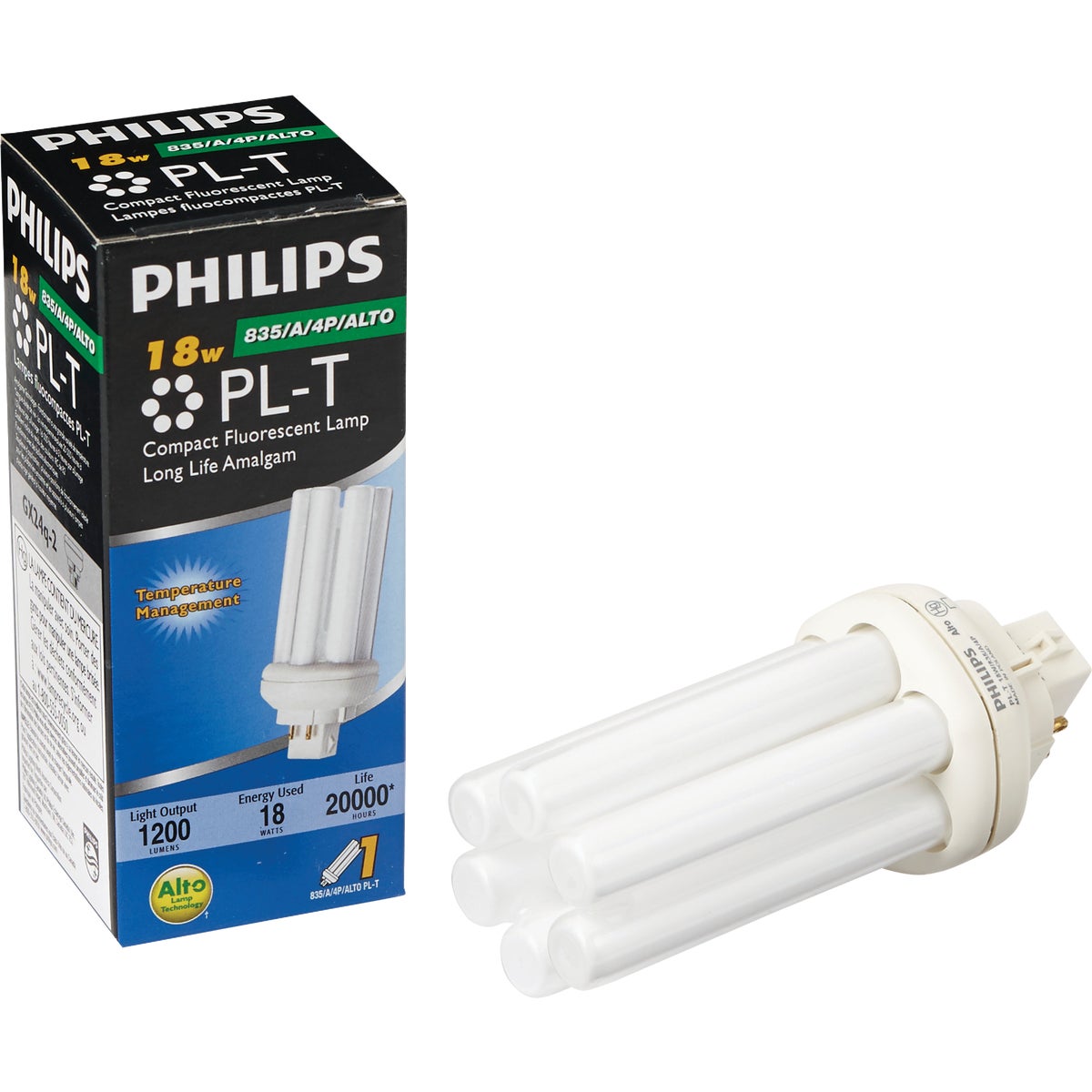 Philips 75W Equivalent Cool White GX24Q-2 Base PL-T CFL Light Bulb