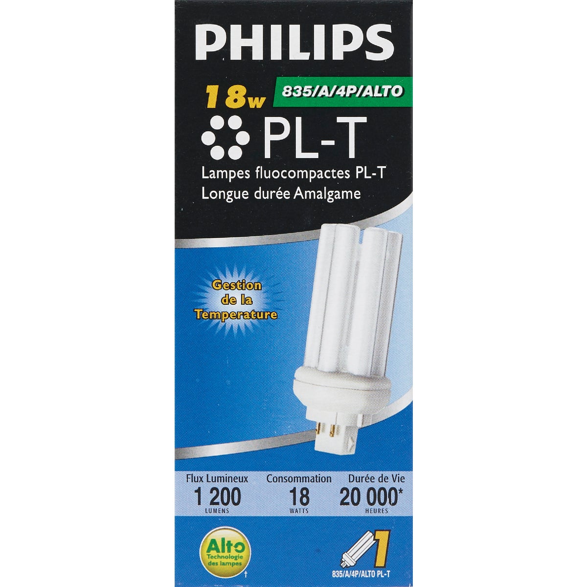 Philips 75W Equivalent Cool White GX24Q-2 Base PL-T CFL Light Bulb