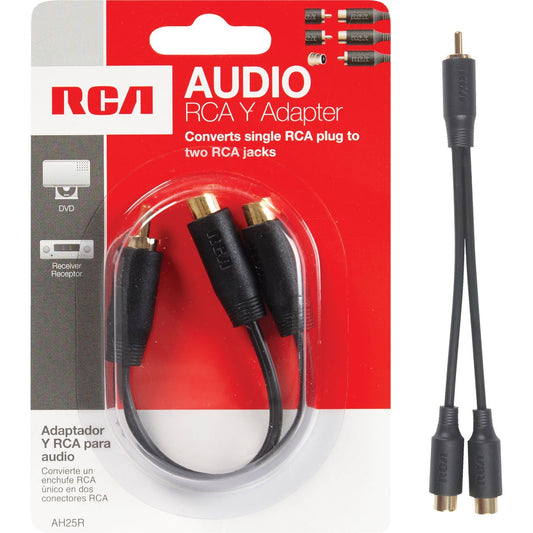 RCA 3 In. Single Male to Double Female Y-Adapter