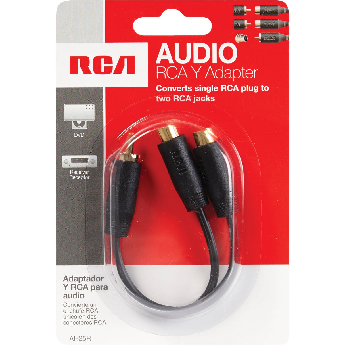 RCA 3 In. Single Male to Double Female Y-Adapter