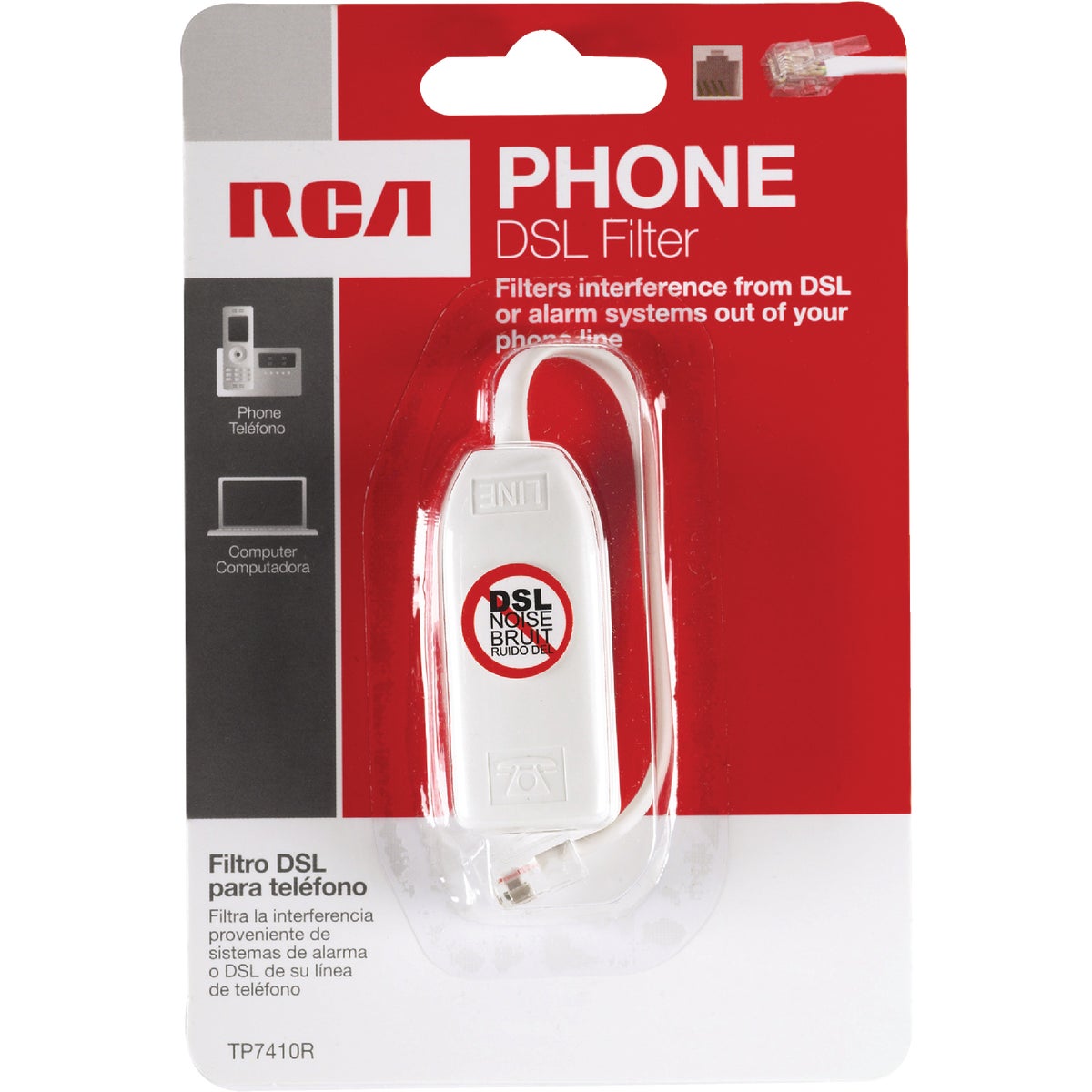 RCA DSL & Phone or Security System DSL Line Filter