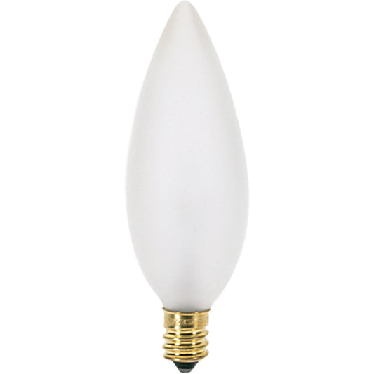 Satco 60W Frosted Soft White Candelabra B10 Incandescent Blunt Tip Light Bulb (2-Pack)