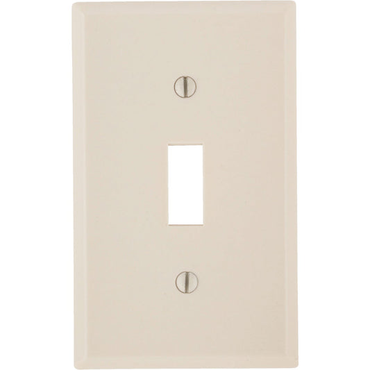 Leviton 1-Gang Plastic Toggle Switch Wall Plate, Light Almond