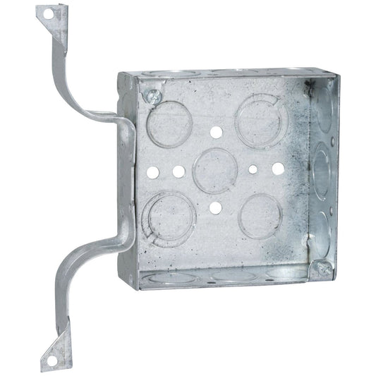 Raco W Bracket Mount 4 In. x 4 In. Square Box with Off-Center Knockouts