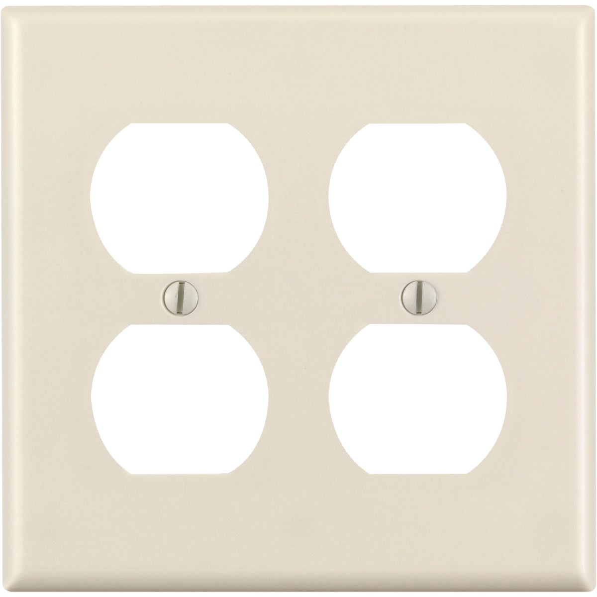 Leviton 2-Gang Smooth Plastic Outlet Wall Plate, Light Almond