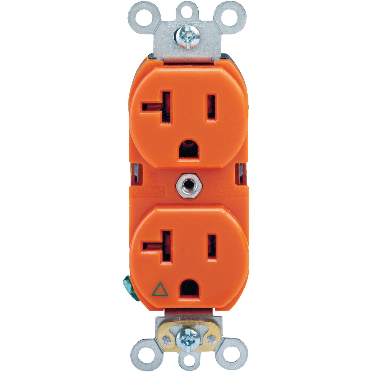 Leviton 20A Orange Isolated Grounding 5-20R Duplex Outlet