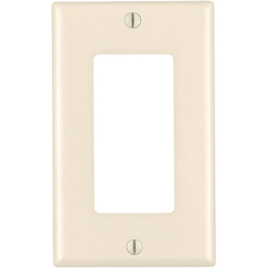 Leviton Mid-Way 1-Gang Smooth Plastic Rocker Decorator Wall Plate, Light Almond