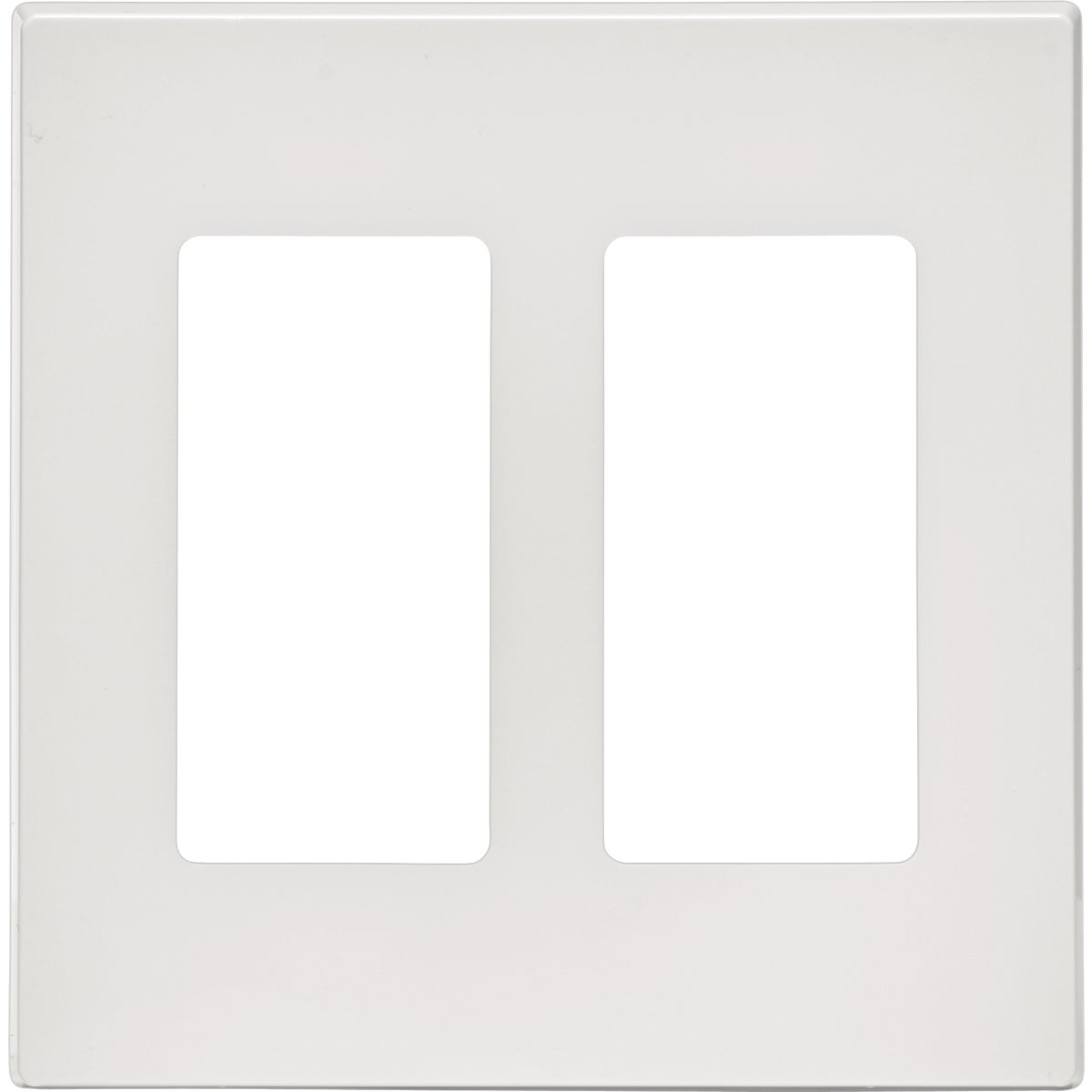 Leviton Decora Plus 2-Gang Poly Carbonate Screwless Decorator Wall Plate, White