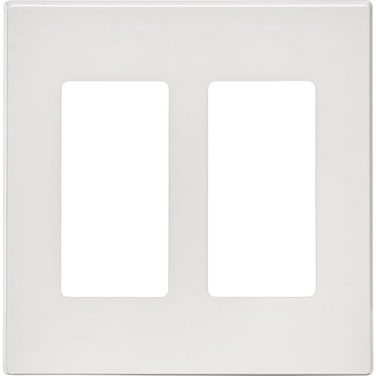 Leviton Decora Plus 2-Gang Poly Carbonate Screwless Decorator Wall Plate, White