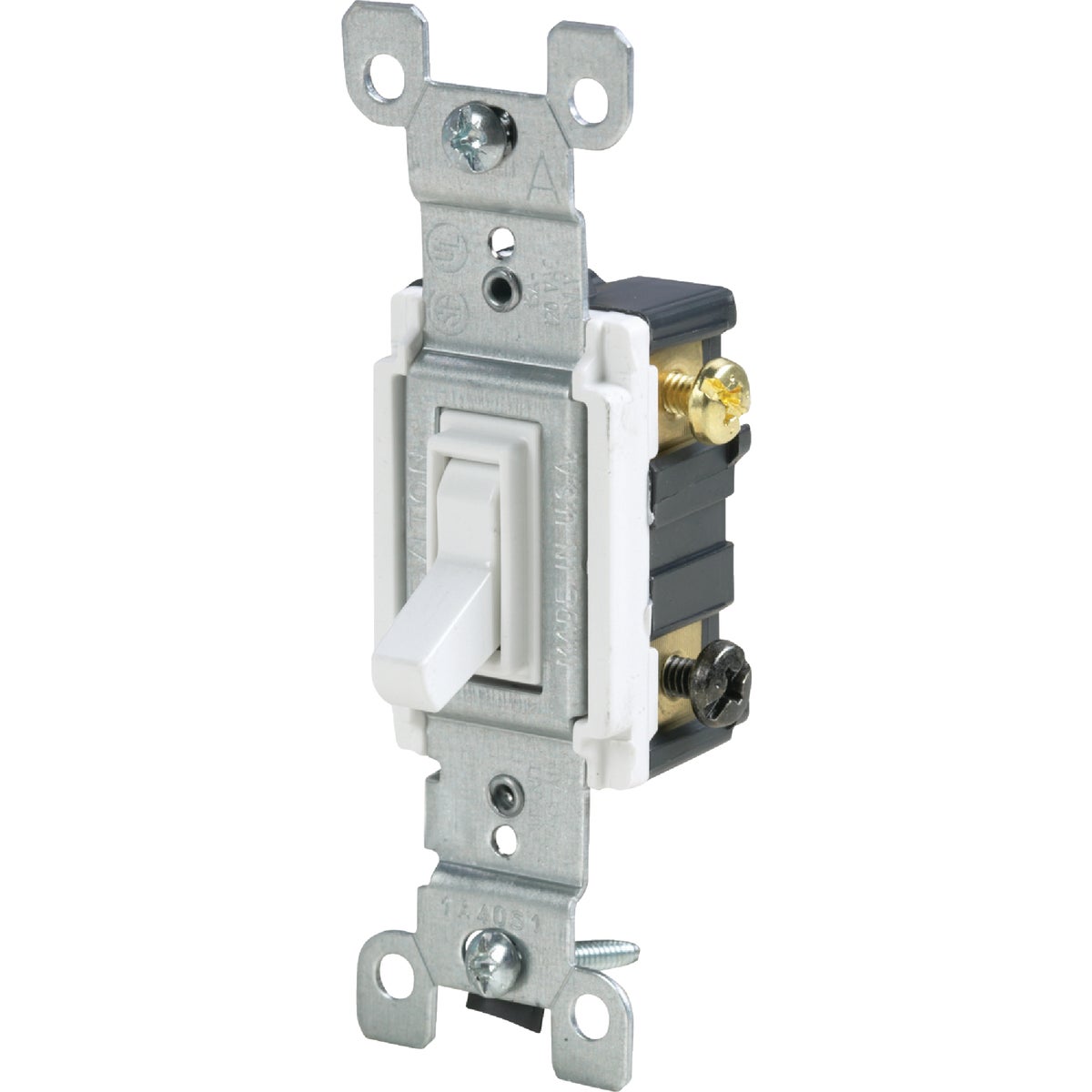 Leviton Quiet Grounded Toggle White 15A 3-Way Switch