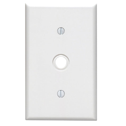 Leviton 1-Gang Thermoset Plastic White Telephone/Cable Wall Plate with 0.406 In. to 0.625 In. Hole