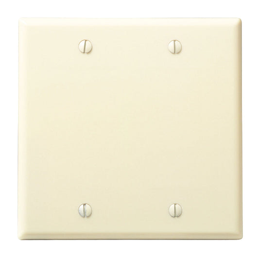 Leviton 2-Gang Standard Thermoset Blank Wall Plate, Ivory