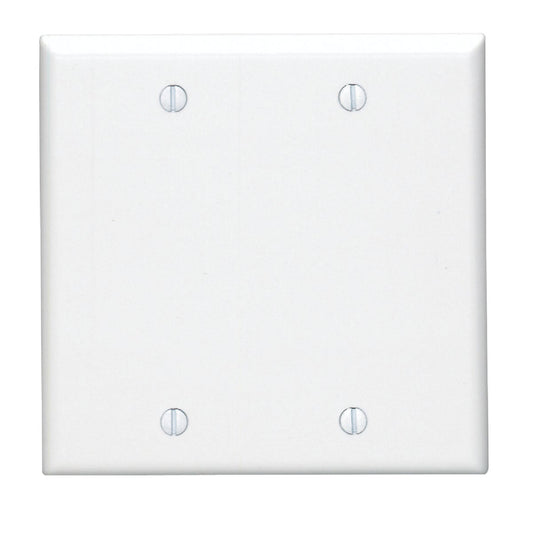 Leviton 2-Gang Standard Thermoset Blank Wall Plate, White