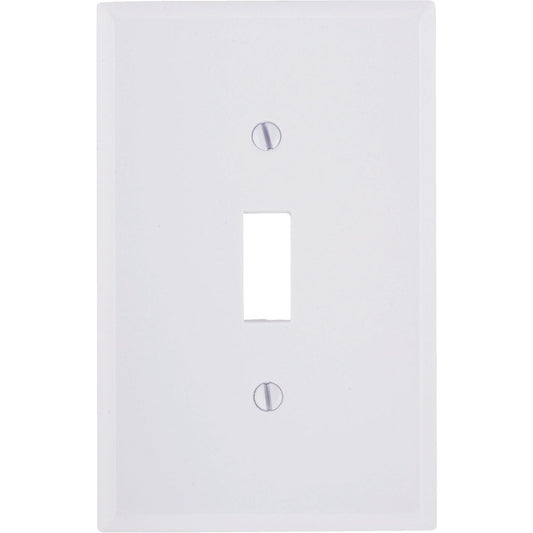 Leviton 1-Gang Smooth Plastic Mid-Way Toggle Switch Wall Plate, White