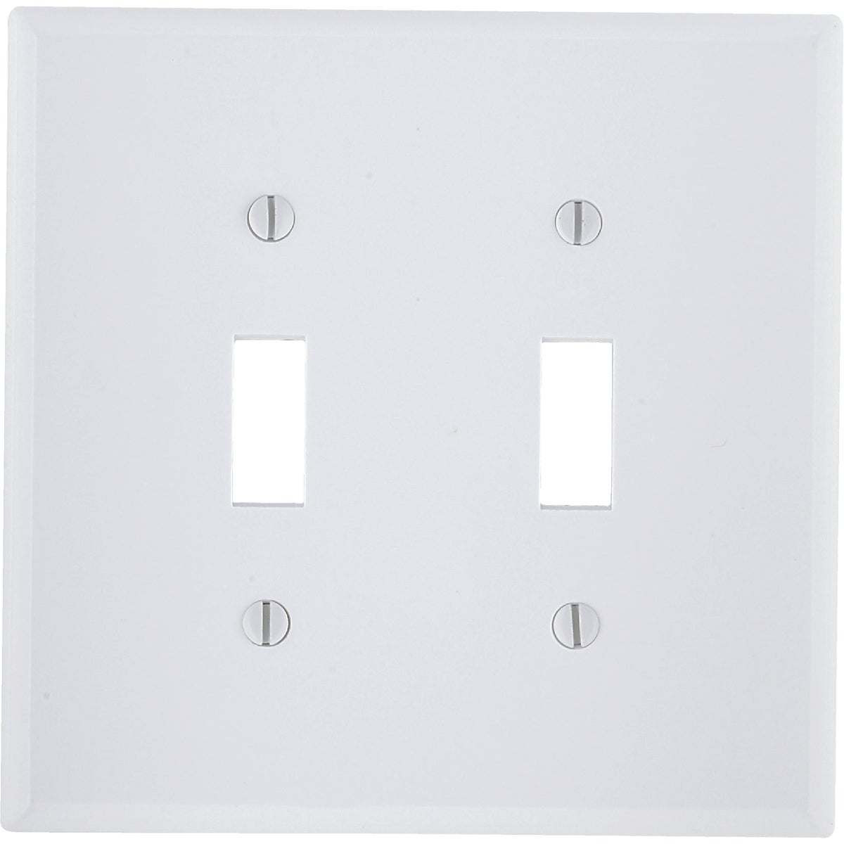 Leviton 2-Gang Smooth Plastic Mid-Way Toggle Switch Wall Plate, White