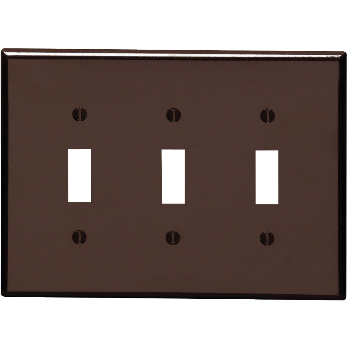 Leviton 3-Gang Smooth Plastic Mid-Way Toggle Switch Wall Plate, Brown