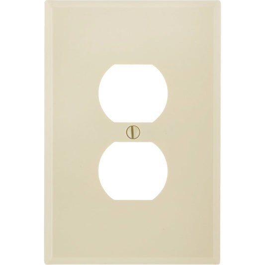 Leviton 1-Gang Smooth Plastic Oversized Outlet Wall Plate, Ivory