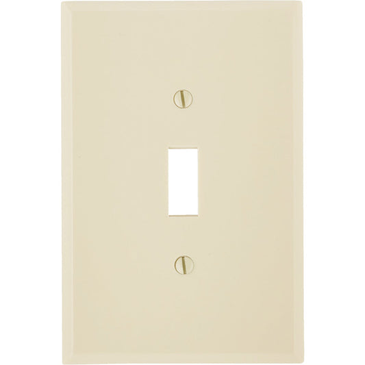 Leviton 1-Gang Plastic Oversized Toggle Switch Wall Plate, Ivory