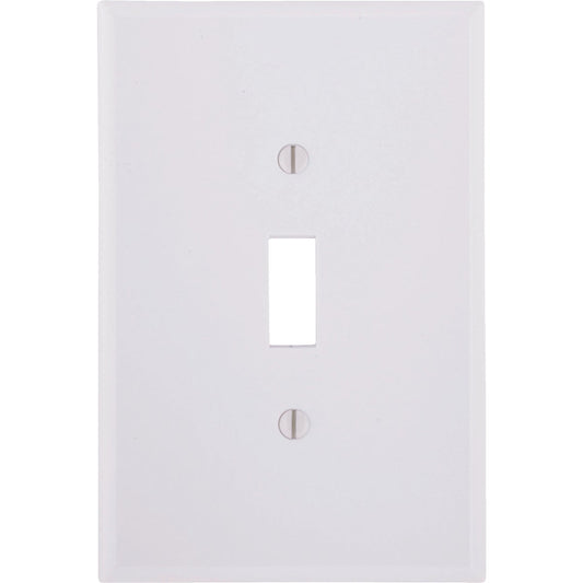 Leviton 1-Gang Plastic Oversized Toggle Switch Wall Plate, White