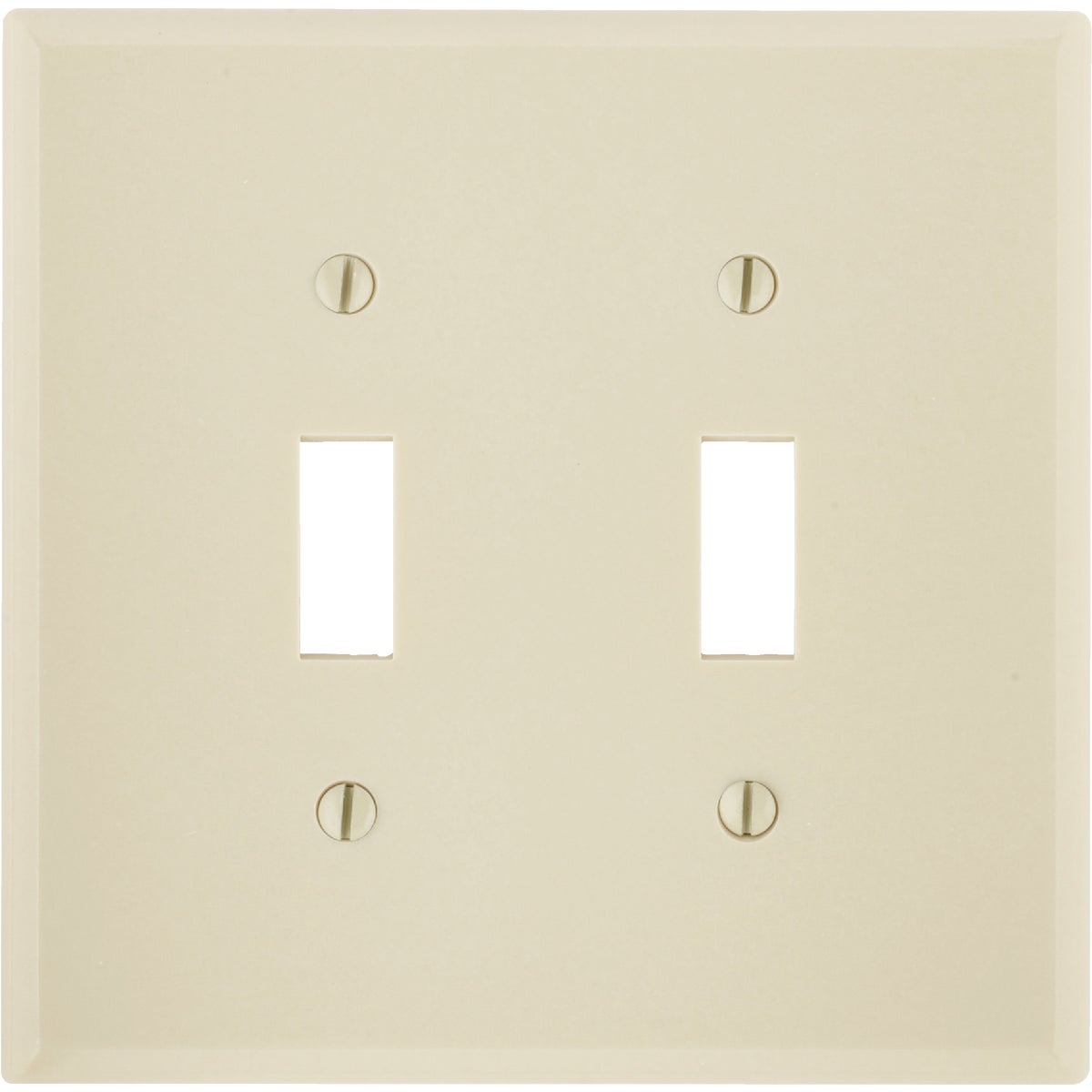 Leviton 2-Gang Plastic Oversized Toggle Switch Wall Plate, Ivory