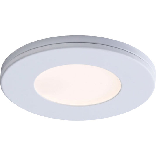 Liteline 3 In. Dia. X 1/4 In. Thick Plug-In White LED Under Cabinet Puck Light