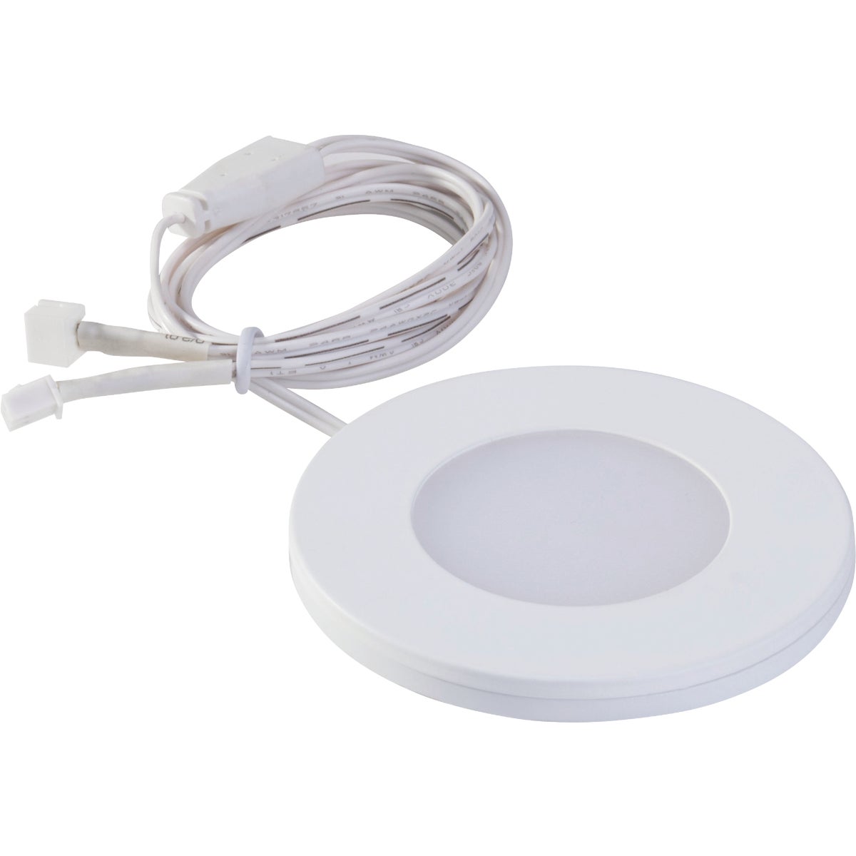 Liteline 3 In. Dia. X 1/4 In. Thick Plug-In White LED Under Cabinet Puck Light