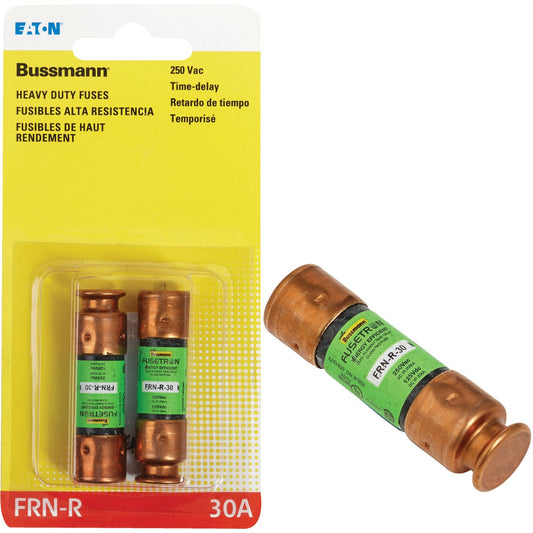 Bussmann 30A FRN-R Cartridge Heavy-Duty Time Delay Cartridge Fuse (2-Pack)