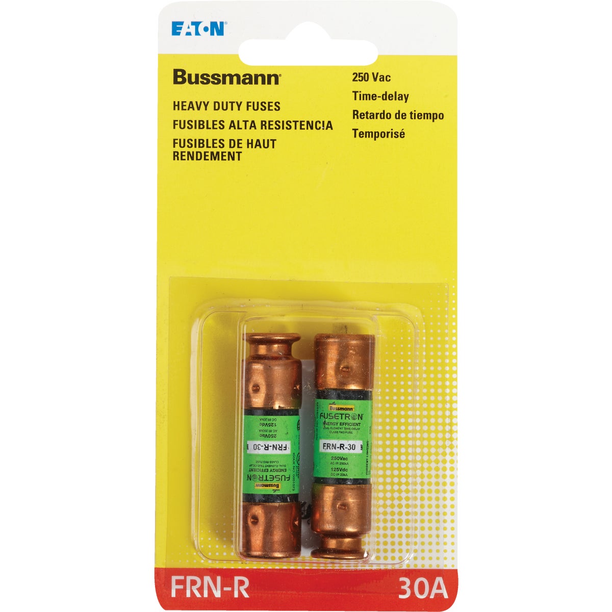 Bussmann 30A FRN-R Cartridge Heavy-Duty Time Delay Cartridge Fuse (2-Pack)