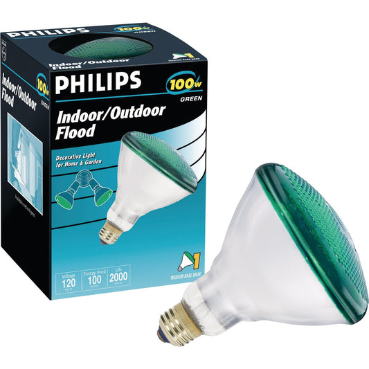 Philips 100W Green Medium BR38 Incandescent Floodlight Light Bulb