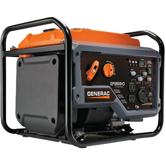 Generac GP3500iO 3000W Gasoline Powered Open Frame Recoil Pull Start Inverter Generator