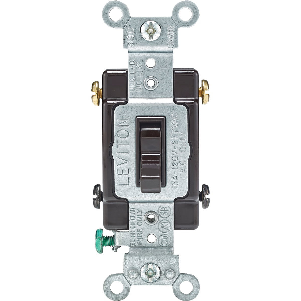 Leviton Commercial Grade 15A Brown Framed Toggle 4-Way Switch