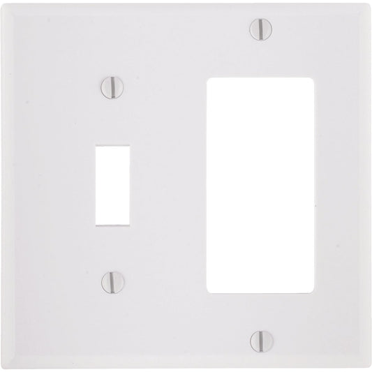 Leviton Decora 2-Gang Thermoset Single Toggle/Rocker Wall Plate, White