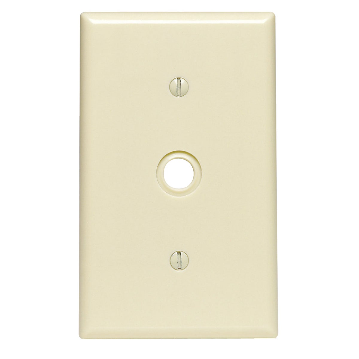 Leviton 1-Gang Thermoset Plastic Ivory Telephone/Cable Wall Plate with 0.406 In. to 0.625 In. Hole