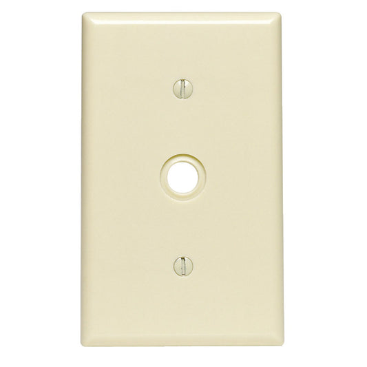 Leviton 1-Gang Thermoset Plastic Ivory Telephone/Cable Wall Plate with 0.406 In. to 0.625 In. Hole