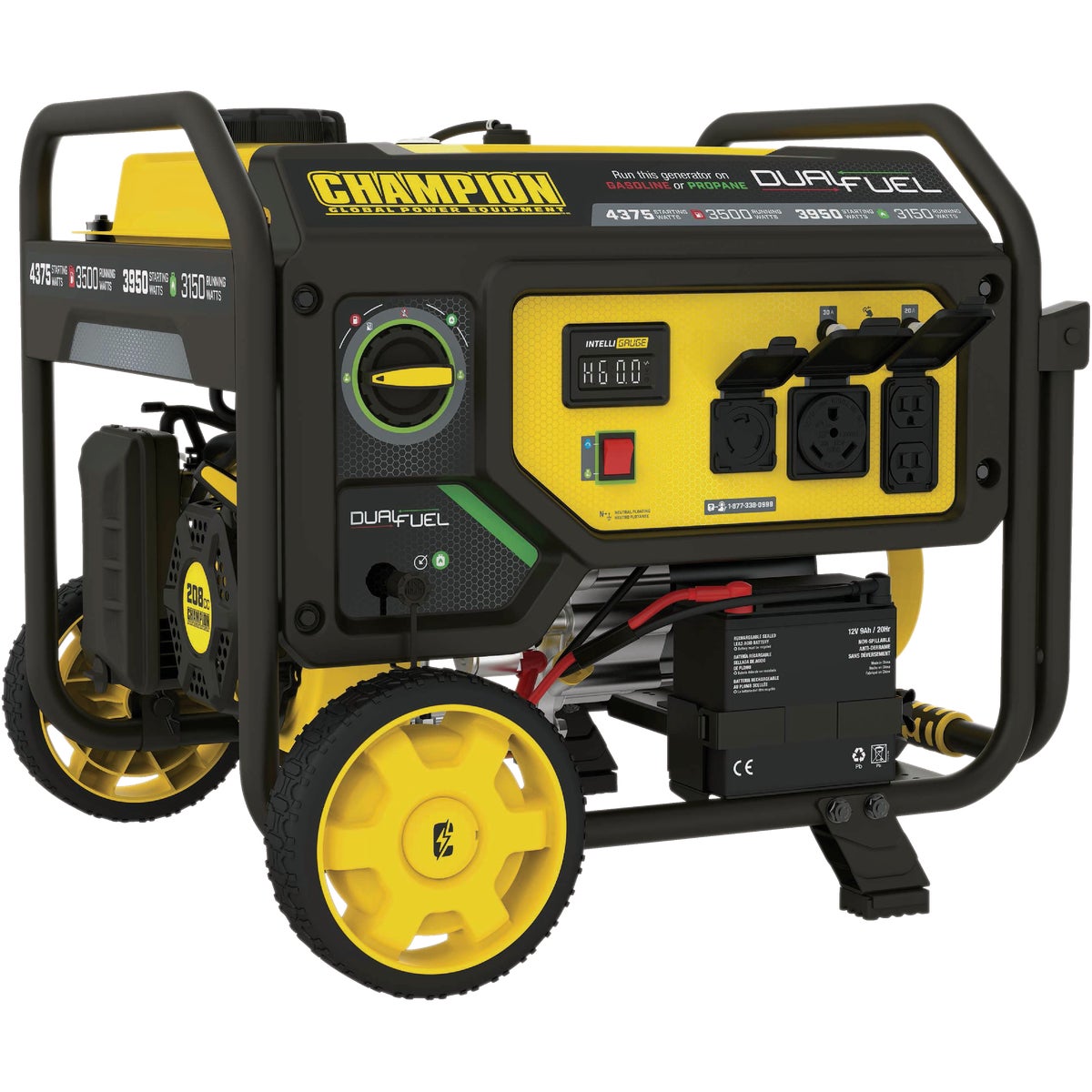 Champion 3500W Dual Fuel Electric/Recoil Start Portable Generator