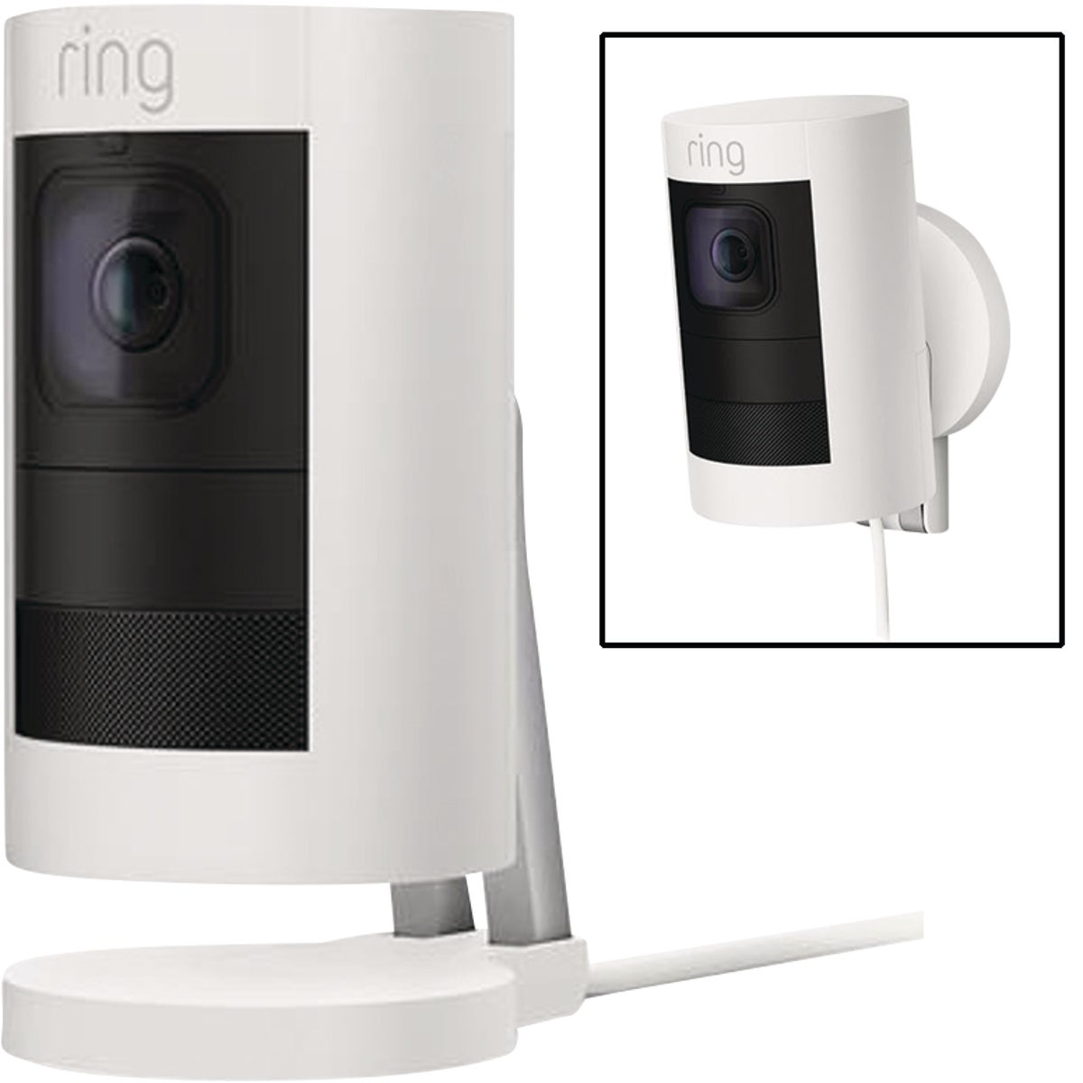 Ring Stick Up Cam Hardwired Indoor/Outdoor White Security Camera