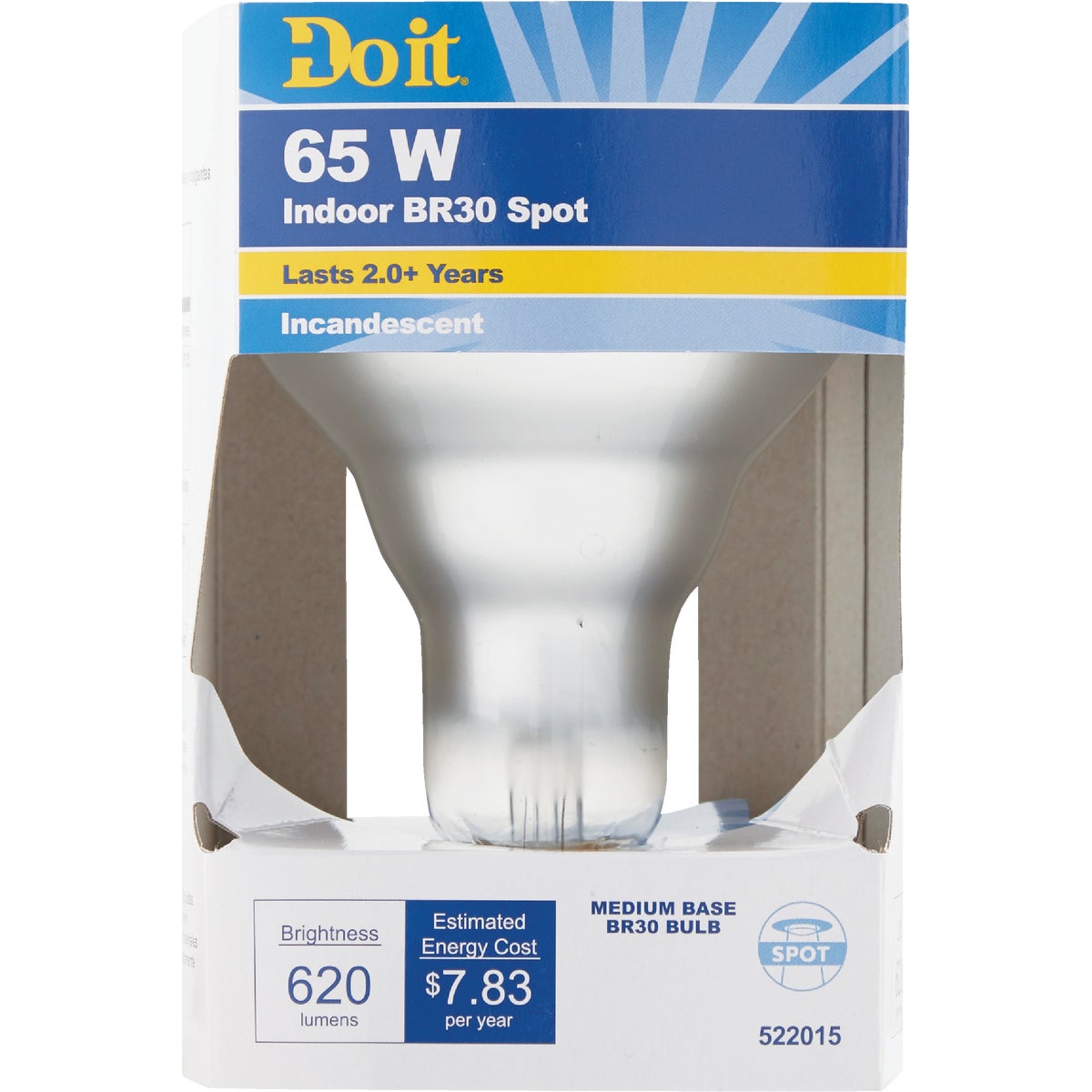 Do It 65W Frosted Medium BR30 Reflector Incandescent Spotlight Light Bulb