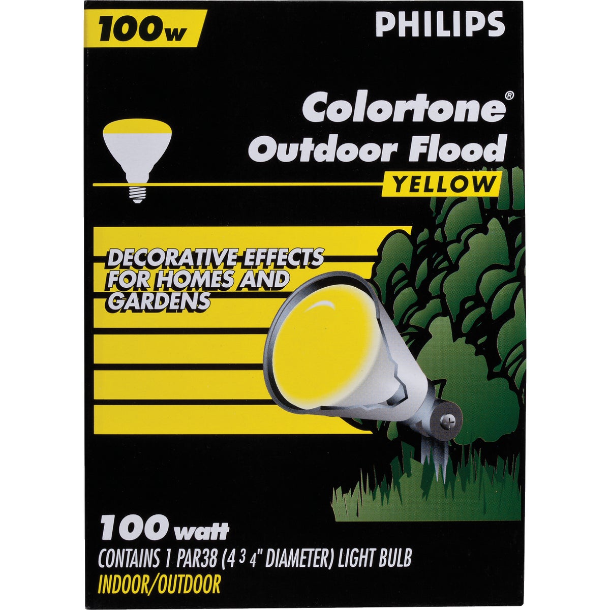 Philips 100W Yellow Medium BR38 Incandescent Floodlight Light Bulb