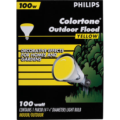 Philips 100W Yellow Medium BR38 Incandescent Floodlight Light Bulb