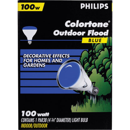 Philips 100W Blue Medium BR38 Incandescent Floodlight Light Bulb