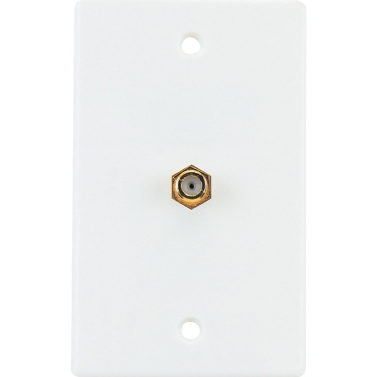 RCA White Single F-Connector Coaxial Wall Plate