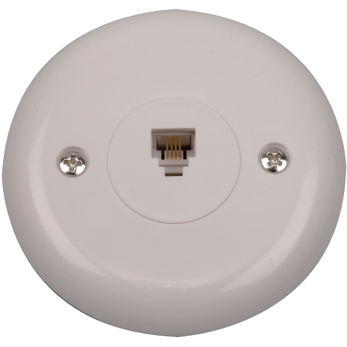 RCA White Flush Mount Round Telephone Jack