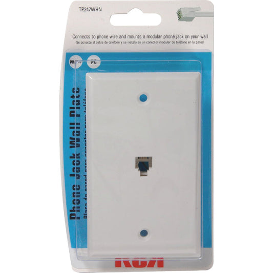 RCA White Flush Mount Telephone Jack