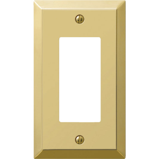 Amerelle 1-Gang Stamped Steel Rocker Decorator Wall Plate, Polished Brass